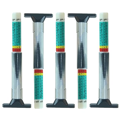 5pcs Tire Tread Depth Gauge Set 0-25mm Dual-Color Professional Car Wheel Tread Measurement Tool Portable Heavy Duty Vehicle Tire Gauge