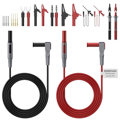 Multimeter Leads Kit, 24PCS Non-Slip Test Leads Set with Flexible Silicone Extension Leads, 8 Interchangeable Probe Tips and Alligator Clips, Cat III 1000V for Electricians & Auto Repair - size: 24PCS