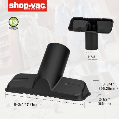 Shop-Vac 3-PC Nozzle Kit, 1-7/8 Inch Diameter for Wet/Dry Vacuum, Includes Gulper, Crevice Tool and Round Brush