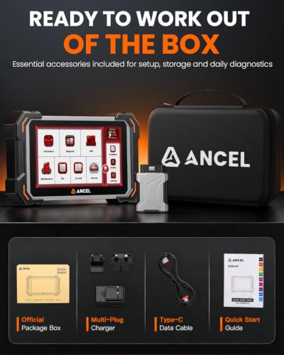 ANCEL DS500BT Bidirectional Scan Tool, Wireless Full-System OBD2 Diagnostic Scanner with 3000+ Active Tests, 28+ Service Functions, Lifetime Free Updates & CAN FD Support - color: Silver