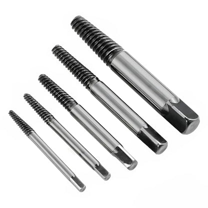 5-Piece Spiral Screw Extractor Set, Left Hand Drill Bit Tool for Removing Broken Studs, Bolts & Screws, Easy Out Damaged Fastener Removal Kit - size: 5PCS