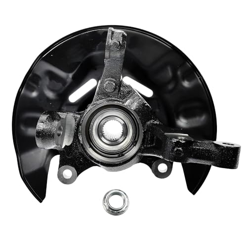 Detroit Axle - Front 4pc Steering Knuckles Kit for 03-08 Toyota Corolla, 2 Disc Brake Calipers w/Bracket 2 Steering Knuckles & Wheel Bearing Hubs 2003 2004 2005 2006 2007 2008 Replacement - size: 4BU47749/Kit
