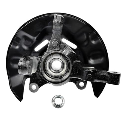 Detroit Axle - Front 4pc Steering Knuckles Kit for 03-08 Toyota Corolla, 2 Disc Brake Calipers w/Bracket 2 Steering Knuckles & Wheel Bearing Hubs 2003 2004 2005 2006 2007 2008 Replacement - size: 4BU47749/Kit
