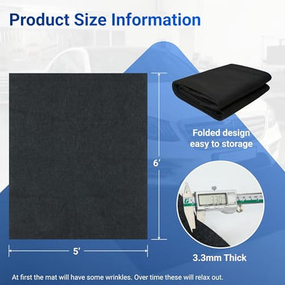 FLEXIMOUNTS 6x5 Ft Extra Large Garage Floor Mat - Waterproof Oil Absorbent Surface, Stay-in-Place Garage Flooring Roll for Under Car - size: 6' x 5'