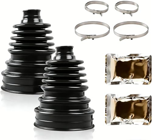 Universal CV Axle Boot Repair Kit, 2 Pack with 4 Stainless Steel Clamps | 4.92 Inch (125mm) Height, Fits Shaft Size 26mm-34mm, Silicone Rubber, Waterproof Dustproof Protection for Cars, Trucks, SUVs