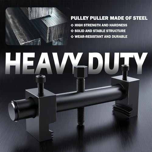 17mm Drive Pulley Puller Tool with Hexagonal Wrench,Heavy Duty Adjustable Crankshaft Pulley Removal Tool for 40-160mm,Professional Crank Pulleys Removal Tools for Crankshaft,Pump