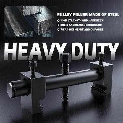 17mm Drive Pulley Puller Tool with Hexagonal Wrench,Heavy Duty Adjustable Crankshaft Pulley Removal Tool for 40-160mm,Professional Crank Pulleys Removal Tools for Crankshaft,Pump