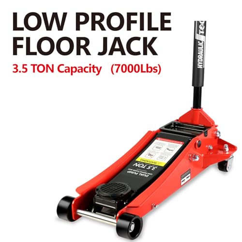 Floor Jack 3.5 Ton, Low Profile Floor Jack, Heavy Duty Steel Racing Jacks with Single Piston Quick Lift Pump, Hydraulic Car Jacks Lifting Range 3.3"-15.2" (3.5 Ton) - size: 3.5 Ton