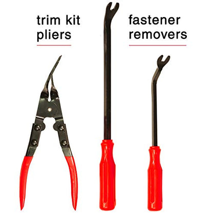 VViViD Auto Trim Panel Removal Tool Kit with Trim Clip Plier Set Car Door Dashboard Wire Terminal and Stereo Removal Instruments 19Pcs Pry Tools in Carry Bag