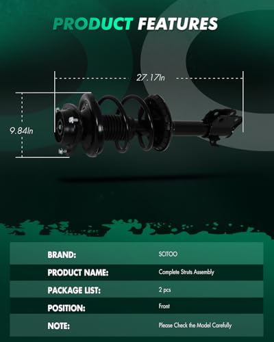 SCITOO - Front Complete Strut & Coil Spring Assembly Fits for Subaru Baja 2003,for Subaru Outback 2000-2004 with 172243 172242 - Set of 2