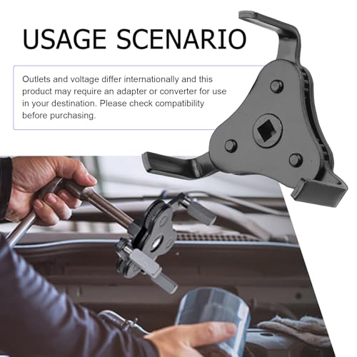 leechio Three-jawed Oil Filter Wrench, Adjustable Filter Cartridge Repair Wrench, Steel Oil System Removal Tool Replacement, Suitable for Most Cars, Trucks, SUVs (Black)