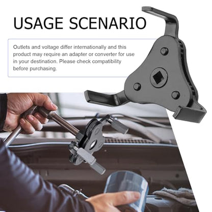 leechio Three-jawed Oil Filter Wrench, Adjustable Filter Cartridge Repair Wrench, Steel Oil System Removal Tool Replacement, Suitable for Most Cars, Trucks, SUVs (Black)
