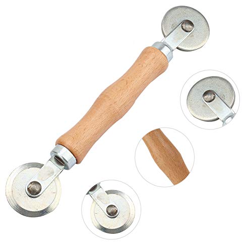 FTVOGUE Wooden Handle Tire Repair Tool, Aluminum Alloy Roller Bearing for Tire Patching, Lightweight and Portable for Car and Bike Repair