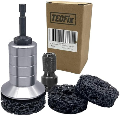 Wheel Hub Cleaning Kit,Brake Hub Cleaning Kit Includes 3 Pads,Holder and Adapter,Fits Power Drill or 1/2" Impact Driven Wrenches
