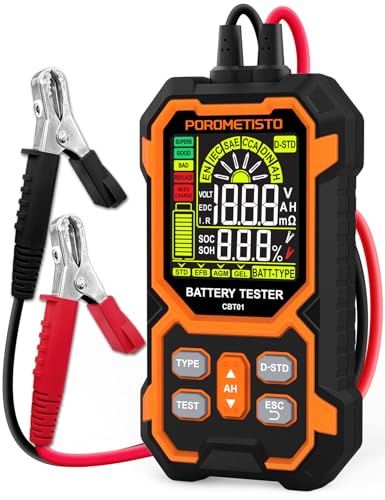 Car Battery Tester, 12V/24V Automotive Battery Diagnostic Tool, 50-2000 CCA Load Capacity, Digital Battery Analyzer & Voltage Meter for Car Truck Motor SUV Boar ATV RV