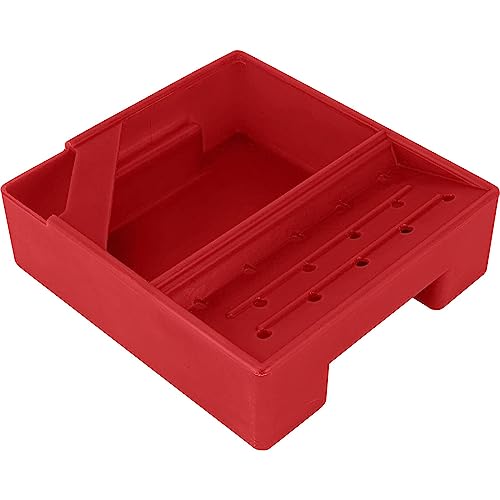 Oil Drain Pan Quick Change Rear Axle HDPE 5 Quart w/Angled Gear Shelf | Rotomolded 3/16" HDPE Construction, Perforated Drip Tray, Molded Spout & Handles, Gear Oil Catch Pan, 11.75" x 10.75" x 3.5"