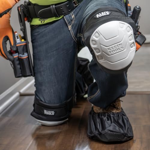 KLEIN TOOLS 60846 Knee Pad for Men and Women, Non-Marring, Gel-Like Padding, Adjustable Straps, Great for Construction and Flooring