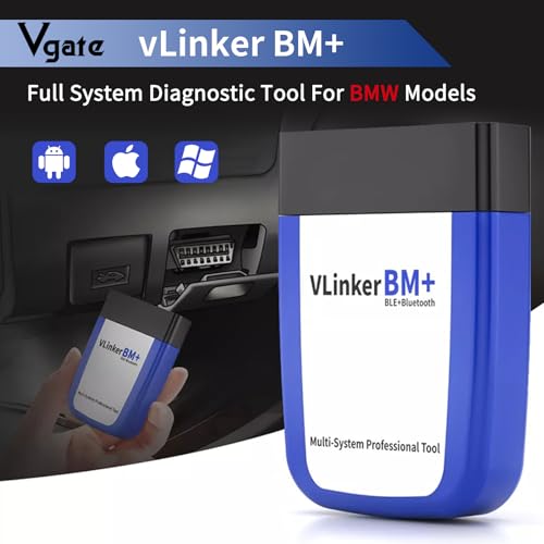 Vgate vLinker BM+ Bluetooth LE OBD2 Scanner Diagnostic Tool for Bimmercode | Code Reader OBD Adapter BMW Android iOS Windows - size: BM+ -iOS & Android & Windows