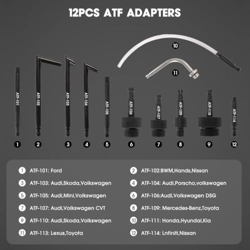 AIGMISON 3L Transmission Fluid Pump, Transmission Fluid Hand Pump Automotive,Transmission Oil Pump, Manual Automotive Oil Filling System,Fluid Transfer Pump with 12 pcs ATF Adapters - color: B