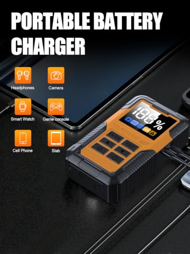 Car Battery Jumper Starter with OBD2 Scanner 7000A for All Gas & 14L Diesel | Portable Jump Starter for 12V Dead Battery, Code Reader, Scan Diagnostic Tool with Jump Cable Flashlight Emergency Kits - color: 7000A+Jumper Starter+OBD2 Scanner