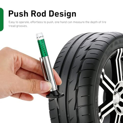 2 Pack Smart Color Coded Tire Tread Depth Gauge, Accurate Tire Tread Tool Measuring in 32nds for Cars, Trucks, Motorcycles and SUVs