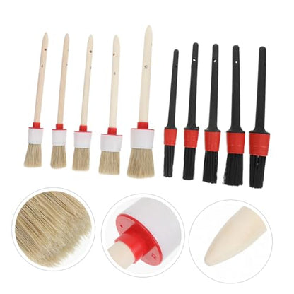 10pcs Car Cleaning Brushes Set, Auto Interior Detailing Brush with Pp Bristles, Dust Removal Tool for Dashboard, Air Conditioner Vents, and Engine Cleaning