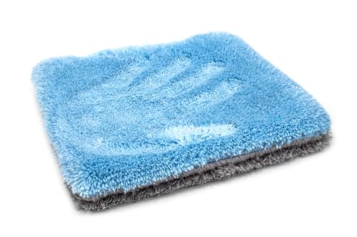 Autofiber Flat Out Microfiber Car Wash Pad - Pack of 4, Blue/Gray (9 inch x 8 inch)