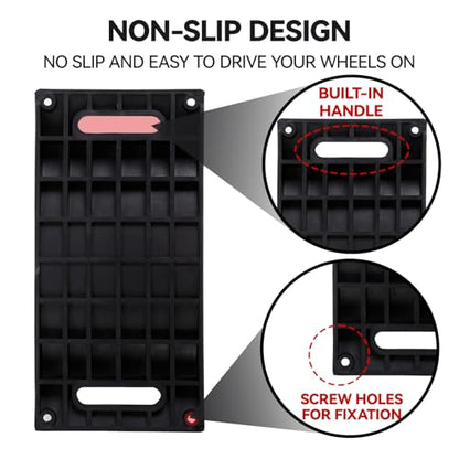 Tire Saver Ramps Set of 4, 60000 lbs Capacity Prevent Flat Spots Protect Car & RV Tires Heavy Duty Non-Slip Rubber Easy to Carry