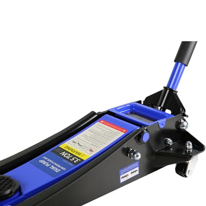 3.5 Ton Low Profile Floor Jack Hydraulic Jack Heavy Duty Steel Floor Jack with Dual Piston Quick Lift Pump 3.5 Ton (7000 lb) Capacity Lift Range 4.0"-21.0" Blue - color: Blue 3.5T Dual Pump 4.0"-21.0"