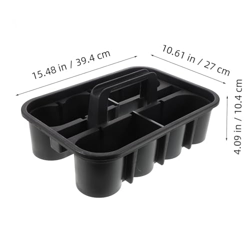 OUNONA Multi-compartment Cleaning Supplies Organizer Basket with Handle Durable Portable Plastic Tote for Car Cleaning Tools Art Supplies Makeup Bathroom Storage