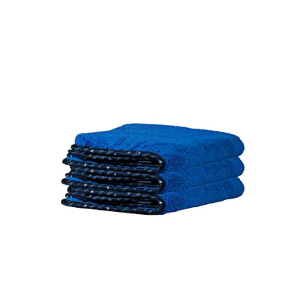 Chemical Guys, Professional Microfiber Towels, 16 x 16 in, Blue, 3 Pack | Ultra-soft, scratch-free towels to buff wax, dry panels and clean glass and interiors, machine washable - color: Blue, size: 3 Pack