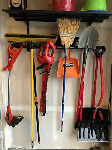 StoreYourBoard Tool Max Garage Storage Rack Shelf – Adjustable Wall Mount Garage Tool Organizer, Heavy Duty Steel Tool Rack with Shelf, Holds up to 300 lbs - style: Tool Rack + Shelf