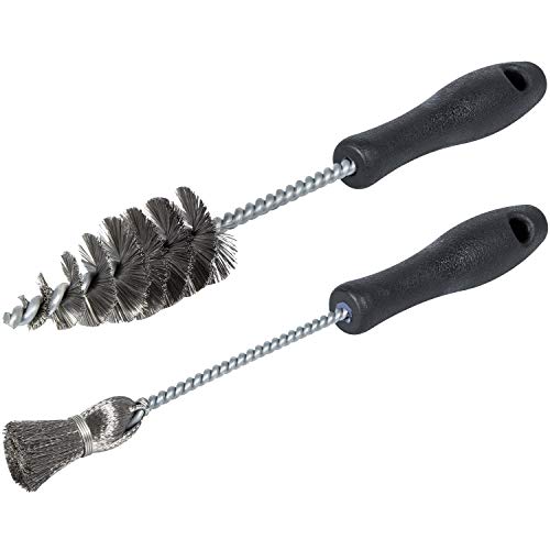 Injector Sleeve Cup/Seat/Bore Cleaning Brush Kit Replace AP0084 AP0085 3252 For 1994~2018 Ford Powerstroke 6.0L 6.4L 6.7L 7.3L / Caterpillar 3126 C7 C9 / Navistar/Maxxforce Stainless Steel (2 PCS)