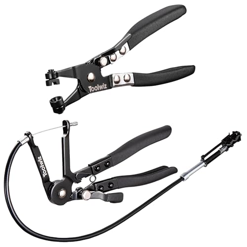 Toolwiz Hose Clamp Pliers Set, 2 Pcs 27" Flexible Hose Clamp Plier | Locking Device, Spring Clamp Pliers, Ring-Type or Flat-Band Hose Clamp Removal and Installation - style: 2Pack Hose Clamp Pliers Set