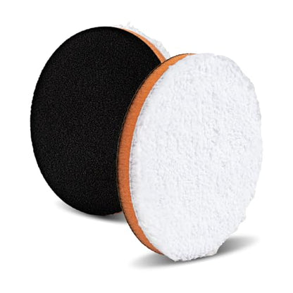 5.25" Black Microfiber/White OSP Microfiber pad kit. (2-Pack). Fits 5" Backing Plate. - color: 2 Pack, size: 5.25"