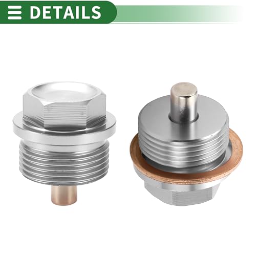 Motoforti Universal Oil Pan Screw Oil Drain Plug Sump Drain Nut Bolt, M24x1.5, Aluminium Alloy, Silver Tone, 1 Set - size: M24x1.5