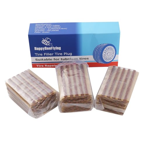 Tire Plugs 150pcs,Rubber Tire Repair Plugs Automotive Tire Puncture Repair Tool 4" x 1/4" for Tubeless Tires