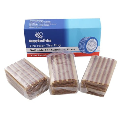 Tire Plugs 150pcs,Rubber Tire Repair Plugs Automotive Tire Puncture Repair Tool 4" x 1/4" for Tubeless Tires