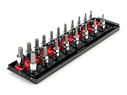 TEKTON Hex Bit Socket Set, 19-Piece | SHB91202 - color: Standard, size: 19-Piece (1/8-3/8 in., 3-10 mm), style: Rail
