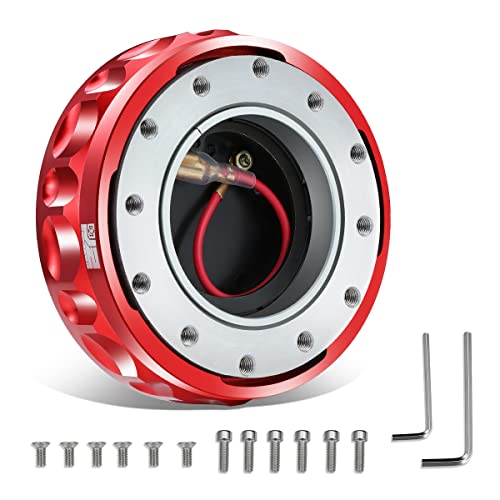 J2 Engineering J2-QR-ZTL-9070-RD Aluminum Low Profile Twist Lock Quick Release Steering Wheel Hub Adapter Kit 6 X 70mm / 6 X 74mm Bolt Pattern,Red