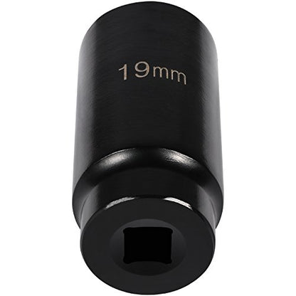 For Honda 19mm Heavy-Duty Harmonic Balancer Socket 77080 | 3X Torque Impact Tool for Compact Engines, 89mm OAL 1/2" Drive, 6-Point Alloy Steel Crank Bolt Remover