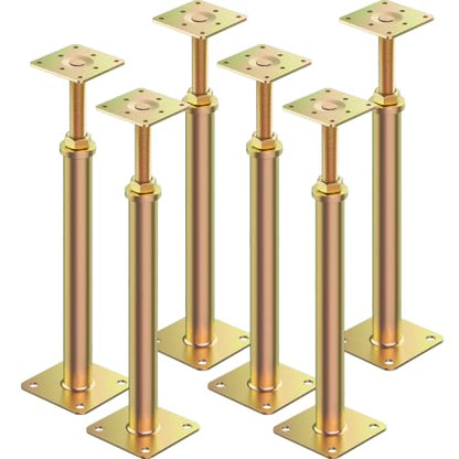 House Jacks for Leveling, 6 Pack Adjustable Telescoping Floor Jack Post, 11 to 16 Inch Range, Temporary Foundation Support - size: 11 inch-16 inch 6 Pack