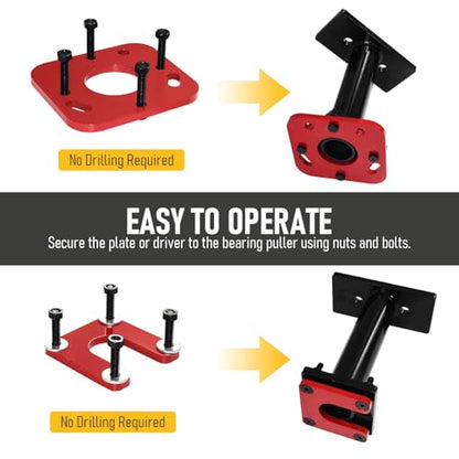 Rear Axle Bearing Puller and Installer Wheel Bearing Removal Tool | Compatible with 1995-2020 Toyota Tacoma 4Runner Tundra Hilux T100 with ABS Tone Ring Red&Black