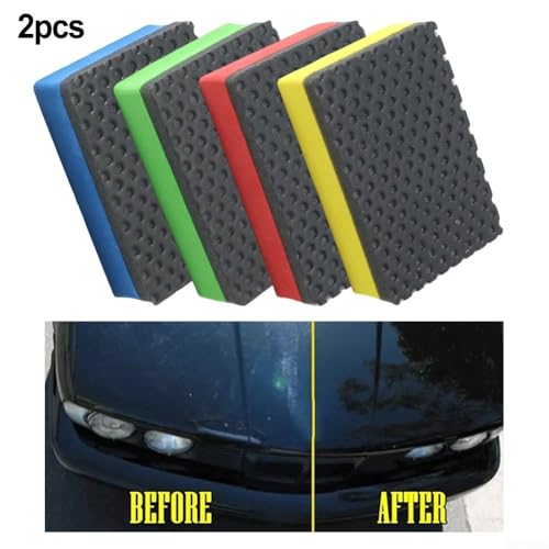 Car Detailing Clay Bar Kit 2 Sponge Blocks for Polishing and Dirt Removal (Green)