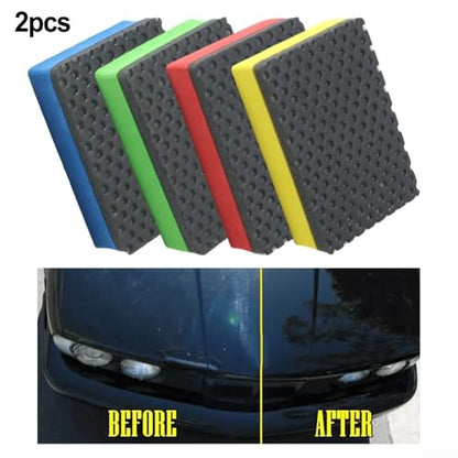 Car Detailing Clay Bar Kit 2 Sponge Blocks for Polishing and Dirt Removal (Green)