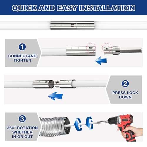 PetOde 42-Feet Dryer Vent Cleaner Kit, Lint Remover，Upgraded Flexible Quick-Snap Brush with Drill Attachment,Extends Up to 42 FEET for Easy Cleaning，Cleaning Tools Use with/Without a Power Drill（New） - size: 41 feet