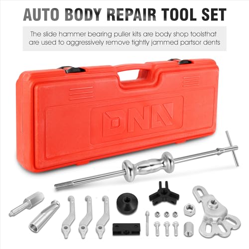 DNA MOTORING 8-Way Slide Hammer Dent Puller Set Auto Body Repair Tool Kit For Most Front-wheel Drive Hubs Rear Axle Shafts, with Carrying Case, TOOLS-00294 - style: 12Pc Multifunctional