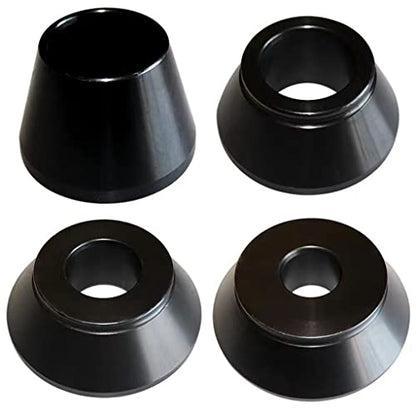 Wheel Balancer Cone, 4pcs Tire Balancing Machine Cones Set #45 Carbon Steel Wheel Balancer Standard Taper Cones Kit for 36MM Shaft, Cone Size 1.77-5.39 Inches - size: 36MM