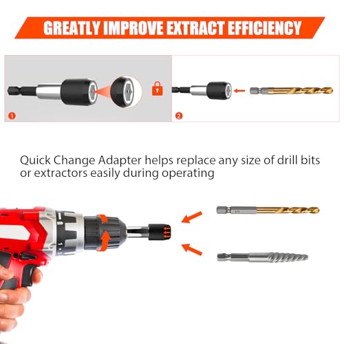 11 Pcs Screw Extractor Set,Left Hand Drill Bit,Bolt Screw Extractor Kit | High-Hardness,Wear Resistance,Easy Out Screw,Stocking Stuffers for Men,with Portable Case,Gifts for Adults Him,Home DIY