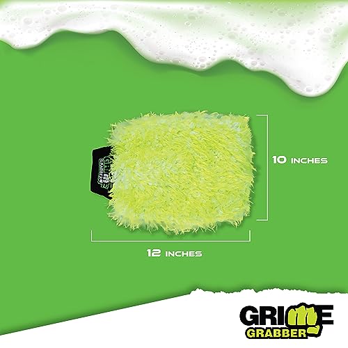 2-Pack 10" x 8" Microfiber Wash Mitt and Wash Sponge Pad Combo